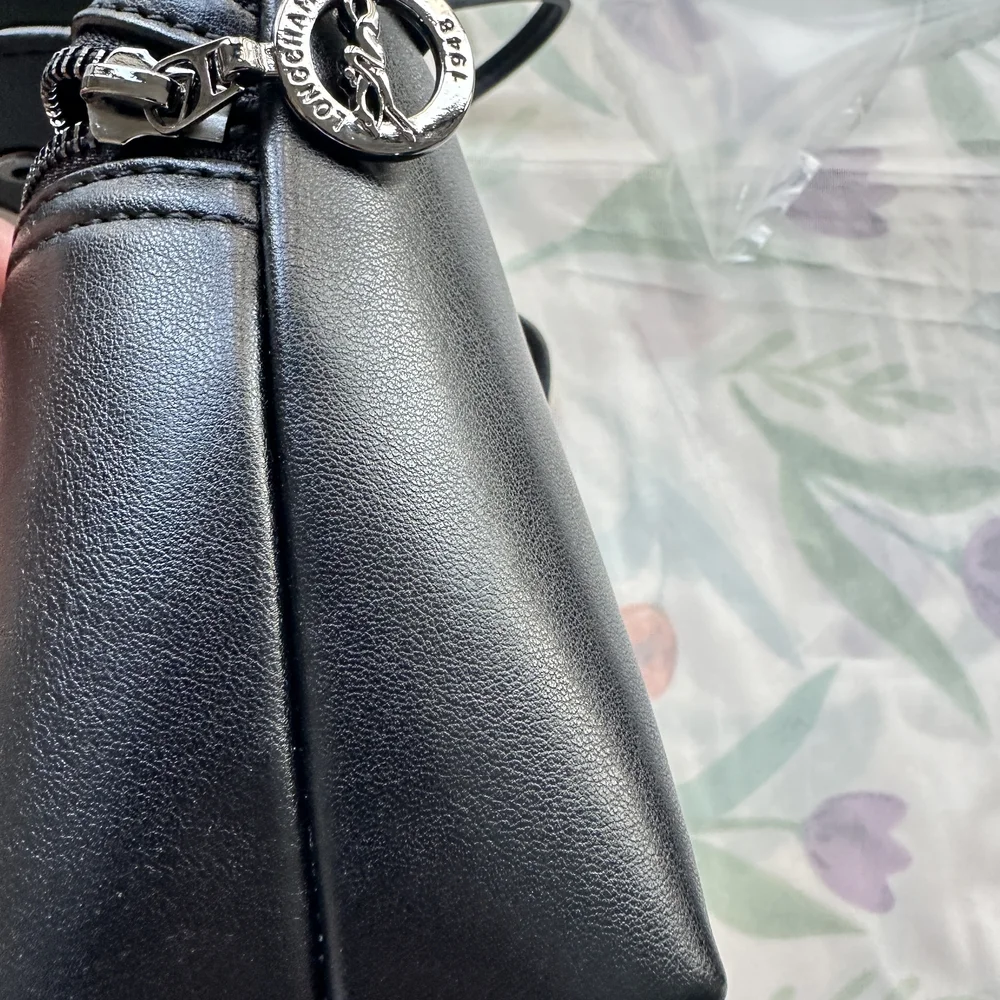 Longchamp Le Pliage Xtra Mini Black Leather Crossbody Bag - Picture 9 of 9